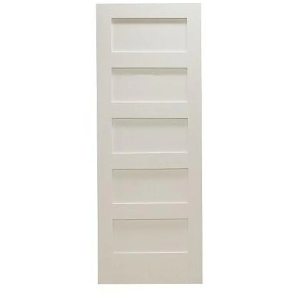 30 in x 80 in Shaker 5-Panel Solid Core Primed MDF Interior Door Slab