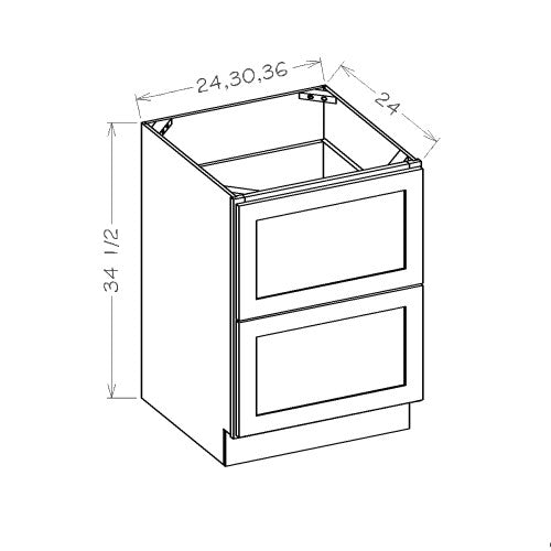 PW-2DB30 ( Drawer Base 30"Wx24"Dx34.5"H 2 Drawers )