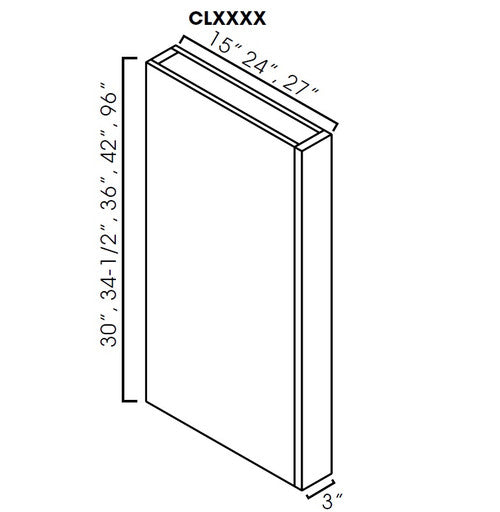 AW-CLB334-1/2 ( (AW-GW-TW-PW) Column boxbase. 3"Wx24"Dx34.5"H )