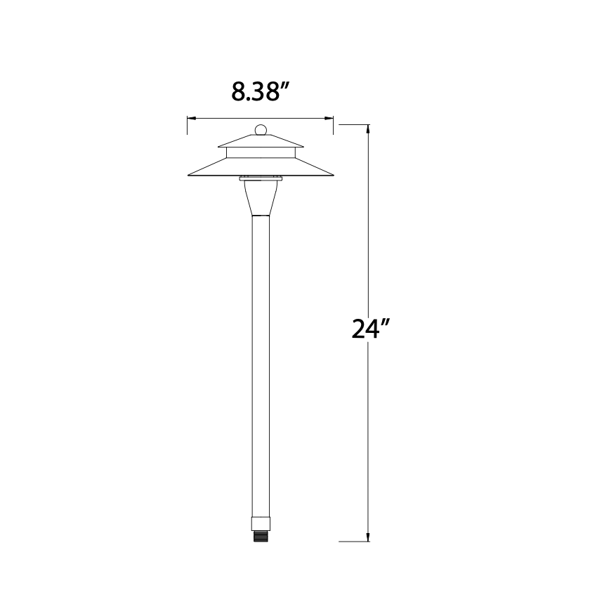 Tier 2 Antique Brass Path Light