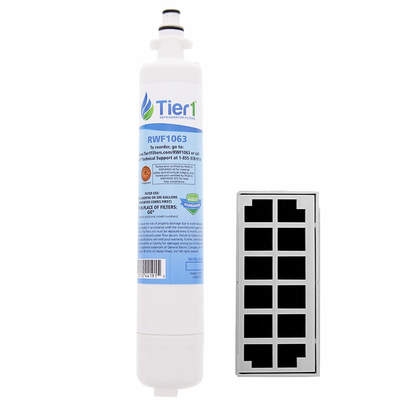 GE RPWF Comparable Refrigerator Water Filter with GE Cafe Series Comparable Odor Filter Combo by Tier1