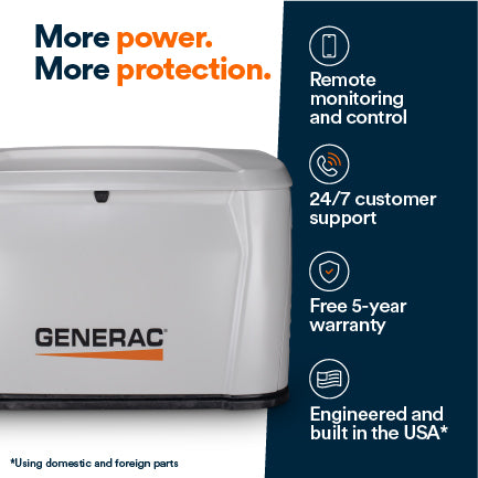 Generac Standby Generator, 18kW Bundled with Transfer Switch