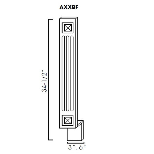 AW-A6BF ( (AW-GW-TW-PW) Decorative base Filler. Fluted with beveled square - 6"Wx3/4"Dx34.5"H )