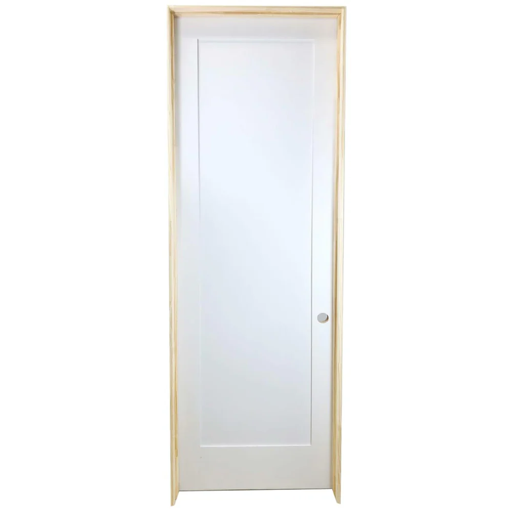 30 in x 80 in White 1-Panel Shaker Solid Core Primed MDF Prehung Interior Door