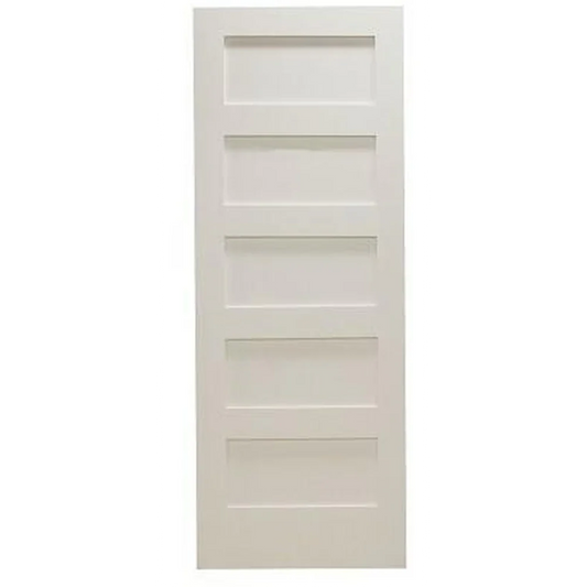 24 in x 96 in Shaker 5-Panel Solid Core Primed MDF Interior Door Slab
