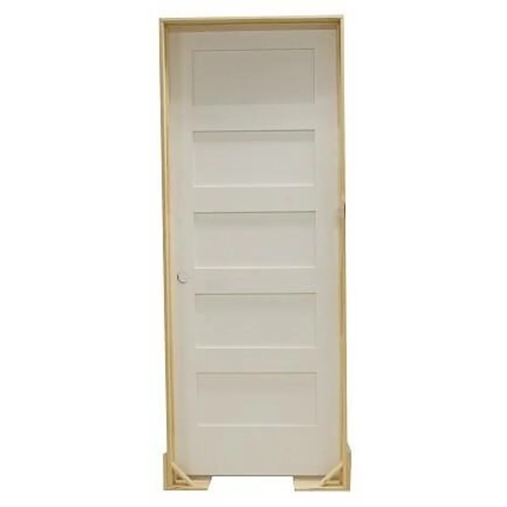 24 in x 80 in Shaker 5-Panel Solid Core Primed MDF Prehung Interior Door