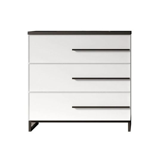 36" W Freestanding White Vanity Matte Black Sand Sink Top | LessCare