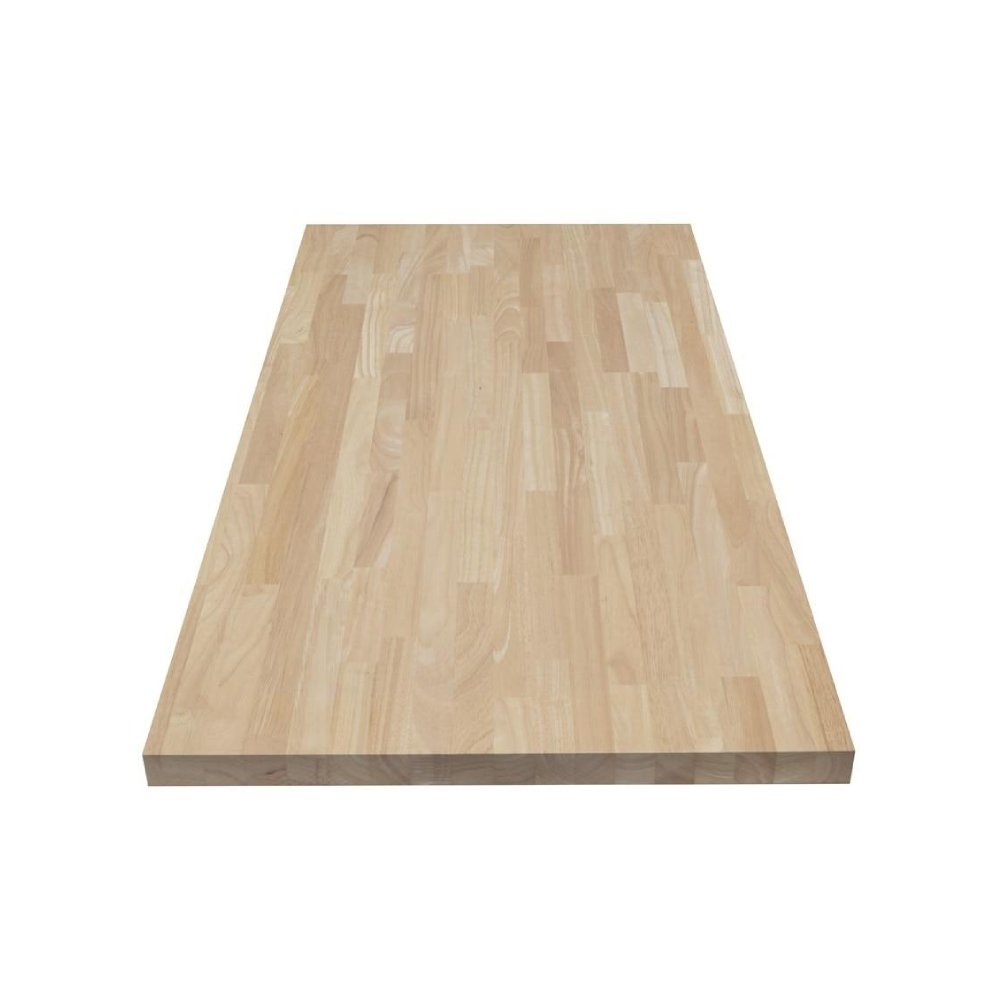 Unfinished Hevea 10 ft. L x 25 in. D x 1.5 in. T Butcher Block Countertop