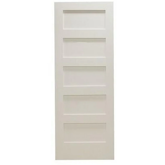 30 in x 96 in Shaker 5-Panel Solid Core Primed MDF Interior Door Slab