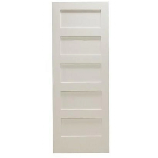 28 in x 96 in Shaker 5-Panel Solid Core Primed MDF Interior Door Slab