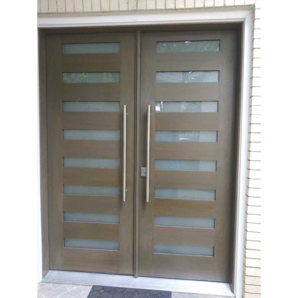 6/0x6/8 Exterior Mahogany Prehung Double Door | Modern 8 Lite