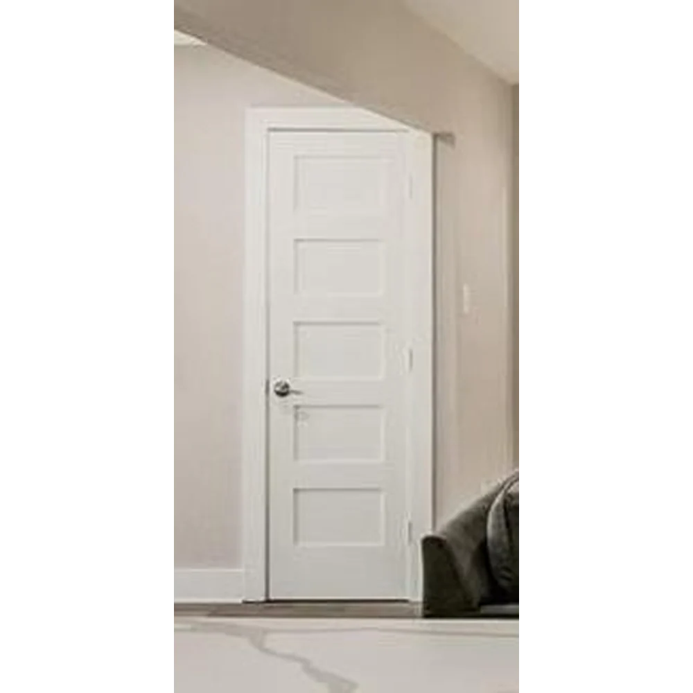 28 in x 80 in Shaker 5-Panel Solid Core Primed MDF Prehung Interior Door