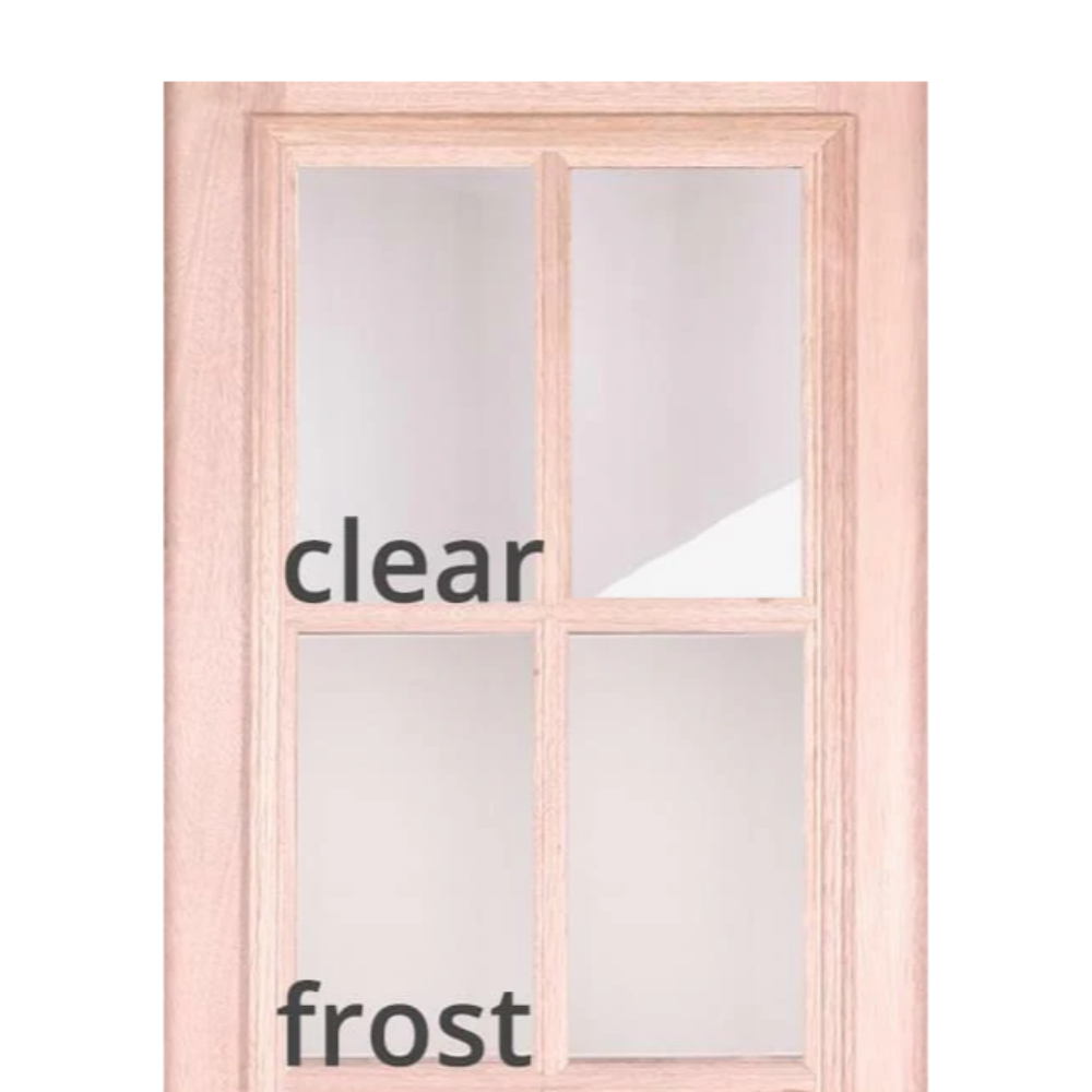 53 in x 80 in Exterior Mahogany Door | 4 Lite with Left Sidelight