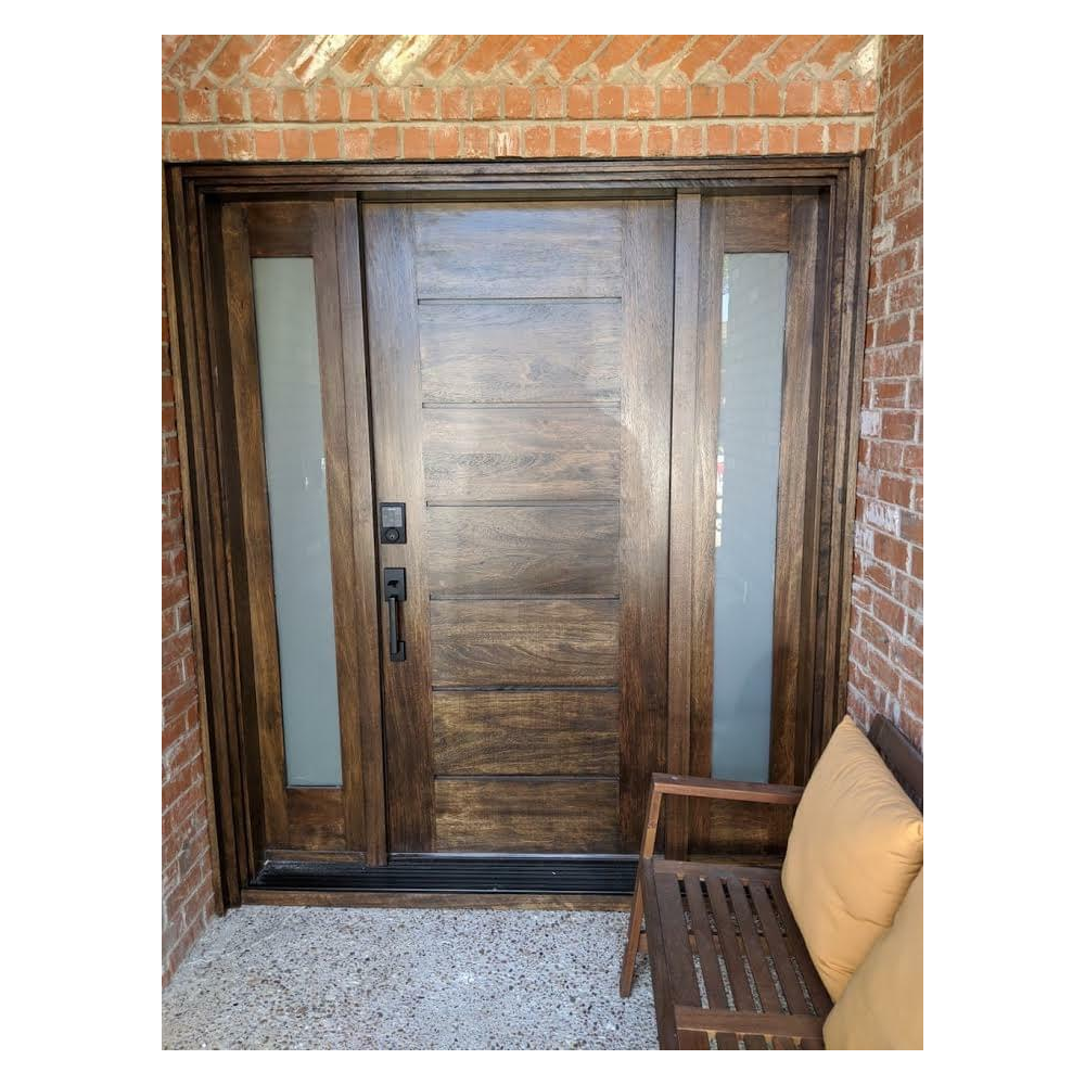 5/9x6/8 Exterior Mahogany Door | Horizontal Lines with Sidelights