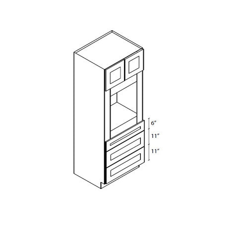 PW-OC3390B ( Oven cabinet 33"Wx24"Dx90"H 2 Doors, 3 Drawers )