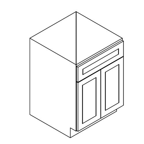 AW-SB27B ( Sink Base 27"Wx24"Dx34.5"H - 2 Doors 1 Header )