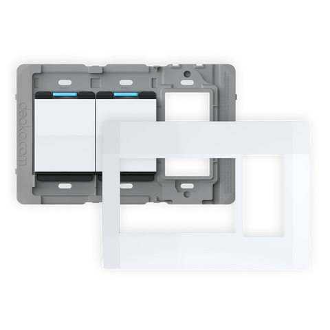 Backplate With Outlet With Single Pole Simple Rocker Switch