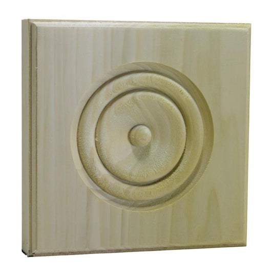 EWAP90 Rosette Casing Corner Block 1 inch x 5-1/2 inch Square Unfinished