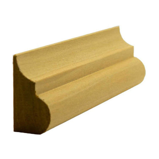 EWBC26 Nose and Cove 1-7/16" Tall x 3/4" Base Cap Moulding. Unfinished