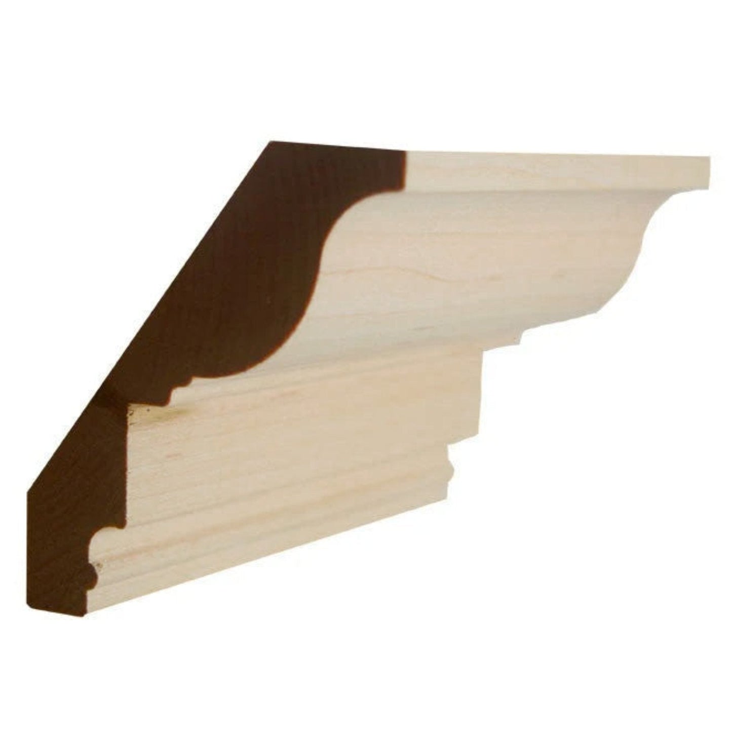 EWCR47 Colonial Crown 3/4" x 4" Unfinished 3" High x 2-5/8" Deep