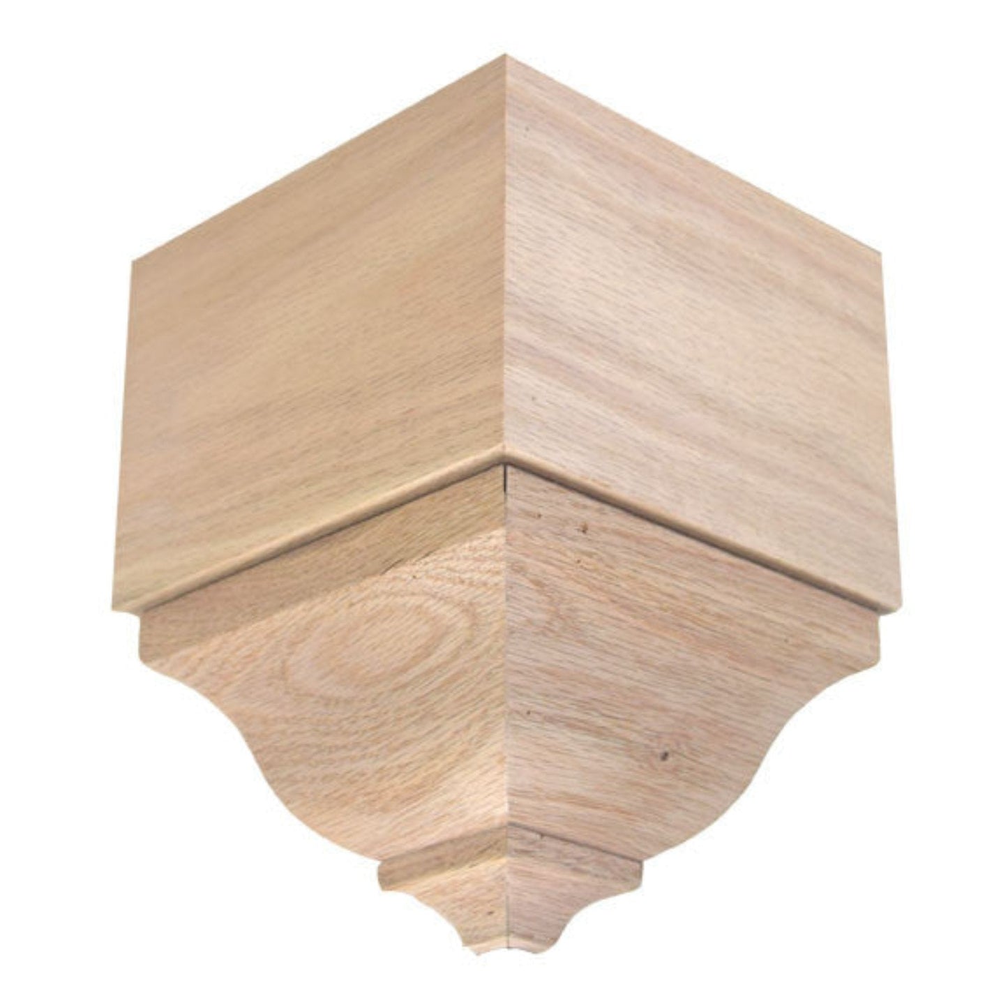 EWCR83 Crown Outside Corner Block 4-1/4" Tall x 3" deep 6" Face Unfinished