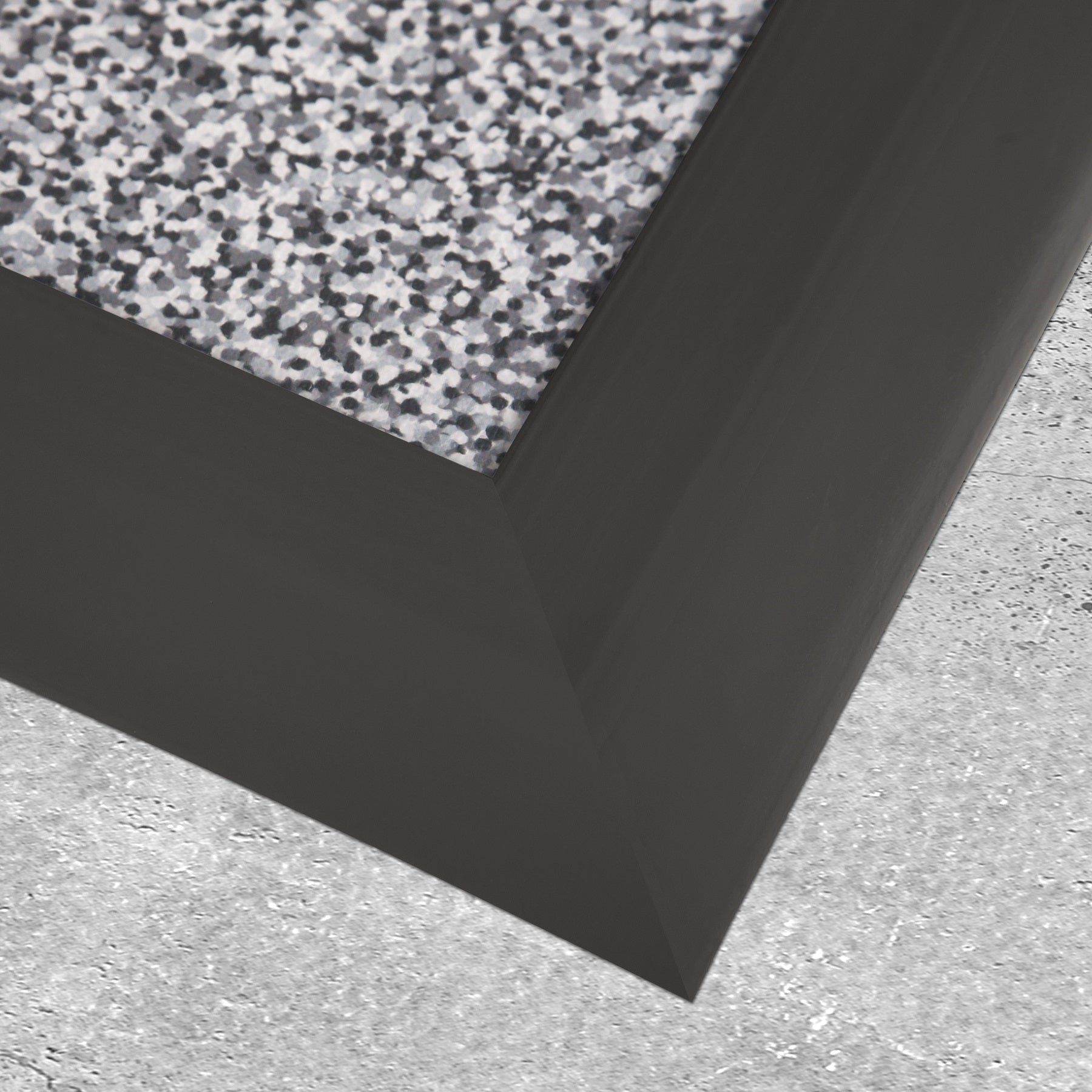 Close up shot of black vinyl edge trim