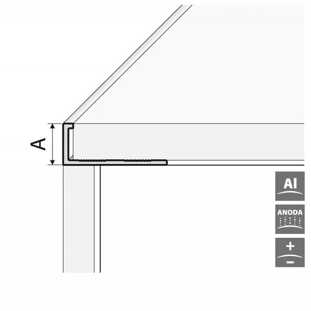 Gold Edge Trim 3/8 in. by 8 ft. Aluminum L Angle Edging for Wall or Floor