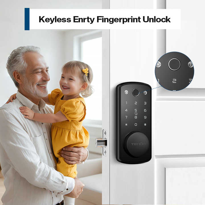 Smart Deadbolt Lock, Finger Print Key Access Digital Electronic Door Lock WiFi Network Password