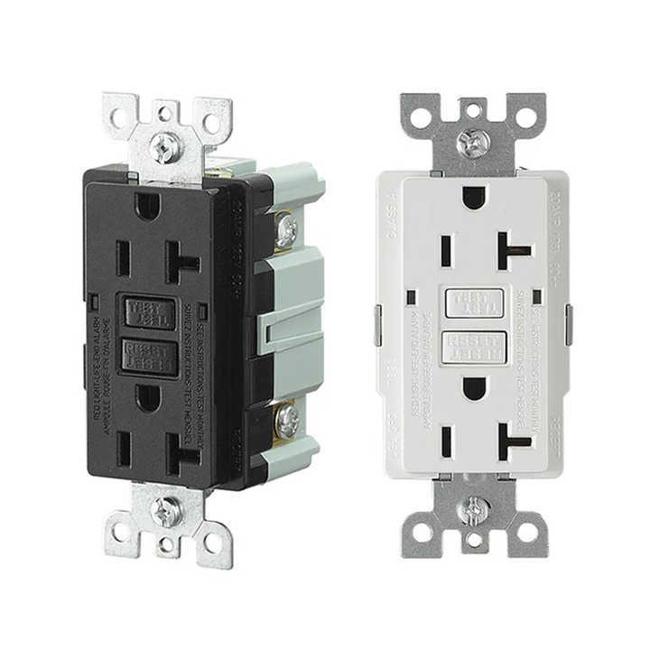 Free Samples  Sale American Canadian Standard Gfi Wall Duplex Receptacle Plug Socket 20amp 125 Volt Gfci Electrical Wall Outlet