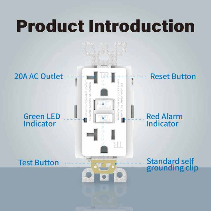 Wall Outlet Weather Resistant Duplex Self test Gfci Receptacle Gfi Outlet 20 Amp