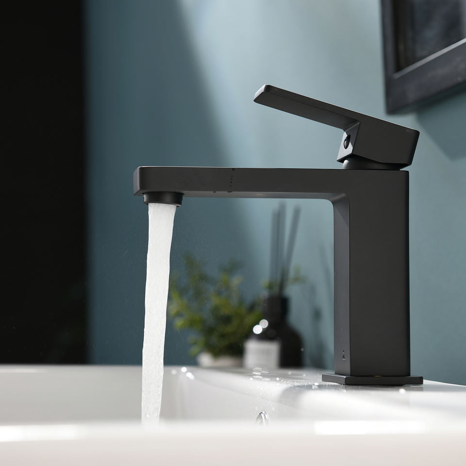 Black & Gold Luxury Tall Basin Faucet – Single Hole