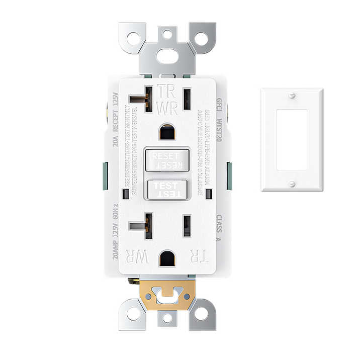 3 Grace Gfci Weather Resistant Receptacle Indoor or Outdoor Use LED Indicator with Decor Wall Plates and Screws