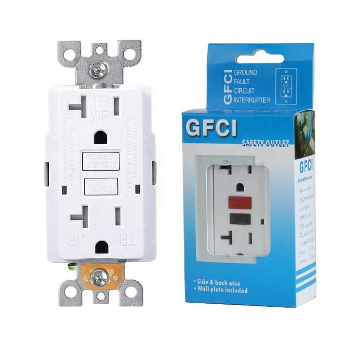 GFCI Receptacle with Gfi Outlet  Nema Standard 15 Amp/20 Amp Gfci Receptacle Us American 2 Outlet Gfci Wall Outlet Socket