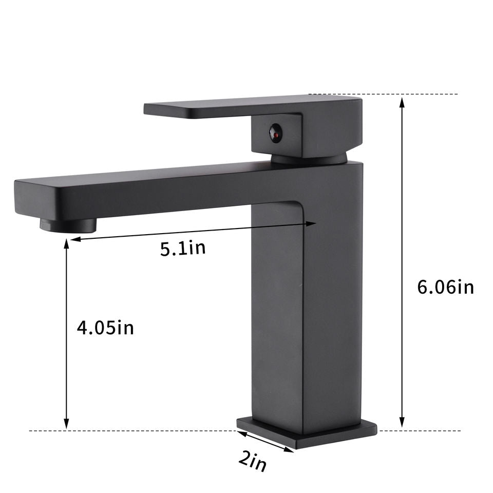 Black & Gold Luxury Tall Basin Faucet – Single Hole