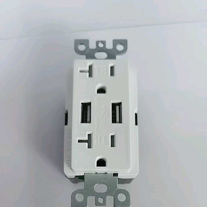 Manufacture  USB Wall Socket Charger  20A Tamper Resistant  Dual Receptacle  2.1Amp USB Output Charger