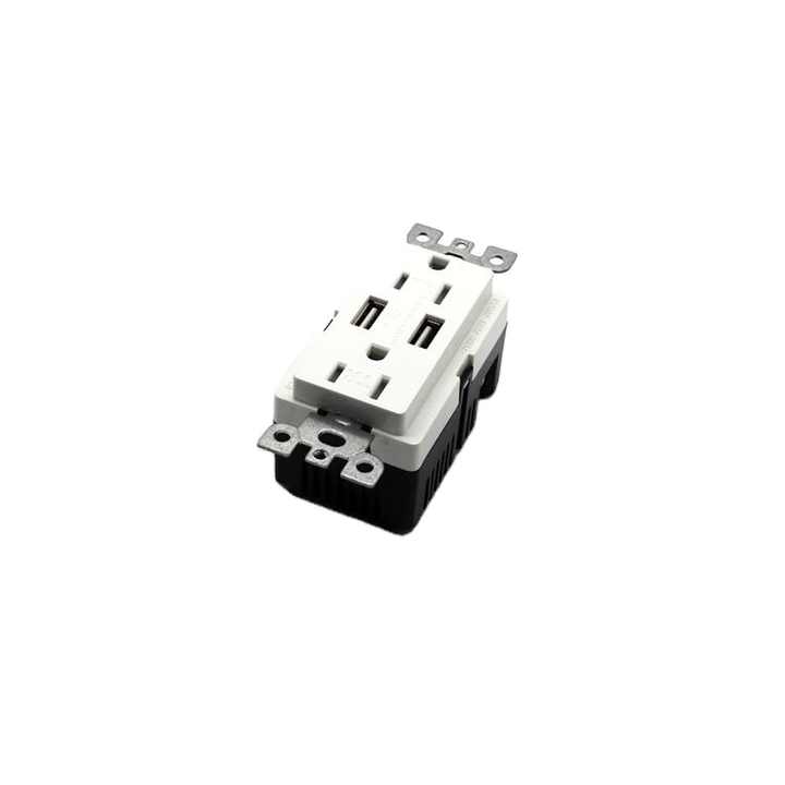 Factory Price  USB Charger 2.1Amp USB Output 15A Tamper Resistant  Electrical Receptacle USB Wall Outlet