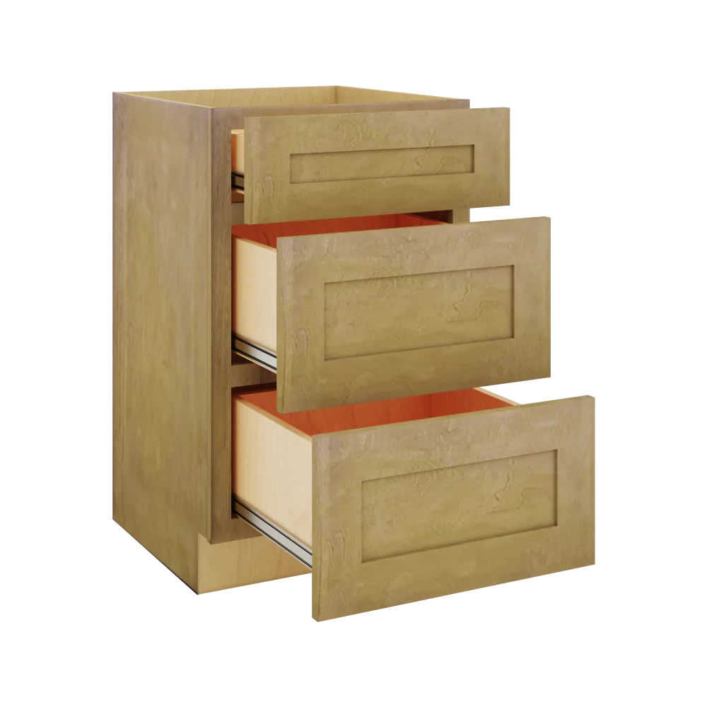 Modernform Cabinet Natural Shaker 21" W X 34 1/2" H X 21" D Vanity Base with 3 Drawers