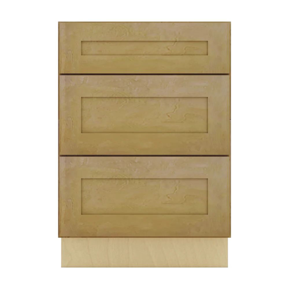 Modernform Cabinet Natural Shaker 24" W X 34 1/2" H X 21" D Vanity Base with 3 Drawers