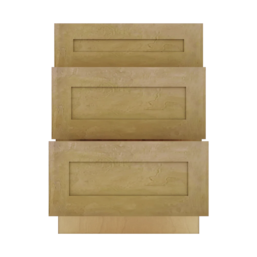 Modernform Cabinet Natural Shaker 24" W X 34 1/2" H X 21" D Vanity Base with 3 Drawers