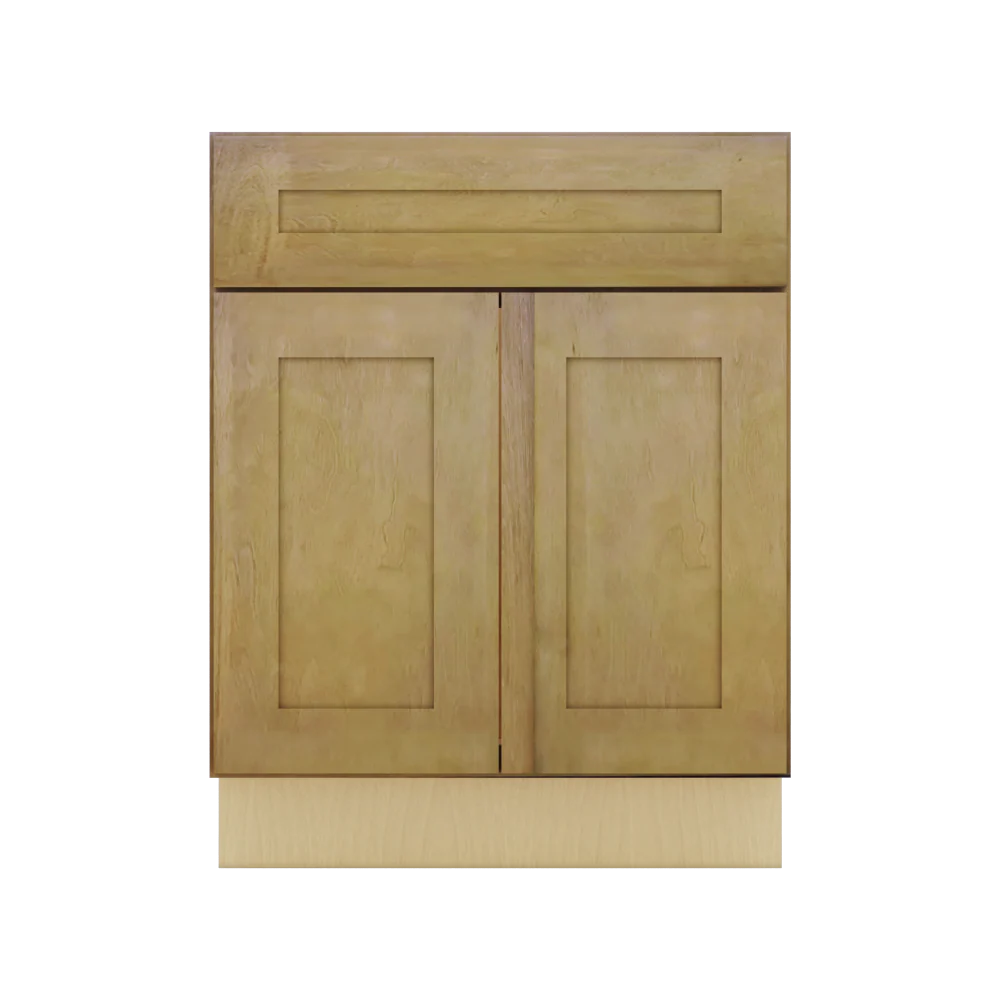 Modernform Cabinet Natural Shaker 27" W X 34 1/2" H X 21" D Sink Base 2 Doors/1 False Front