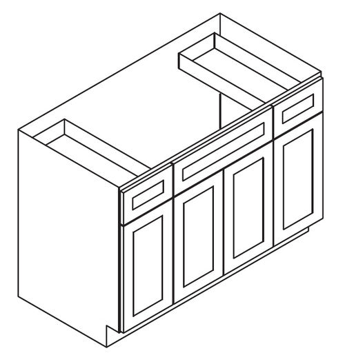 AW-S4821B12D-34-1/2" ( Vanity Sink Base 48"Wx21"Dx34.5"H 2 Drawers 4 Doors )