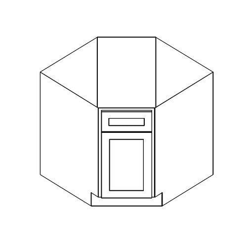PW-BDCF36 ( Diagonal Base 36"Wx24"Dx34.5"H 1 Door, No Drawer )