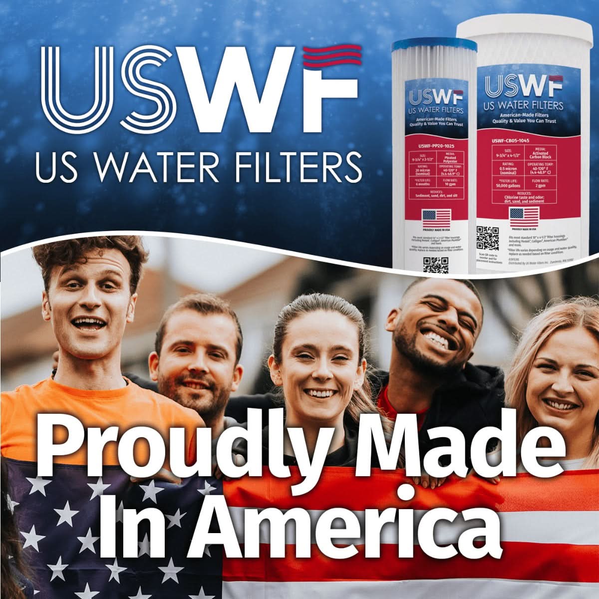 USWF Melt Blown Sediment Filter, 1 Micron 10"x2.5"
