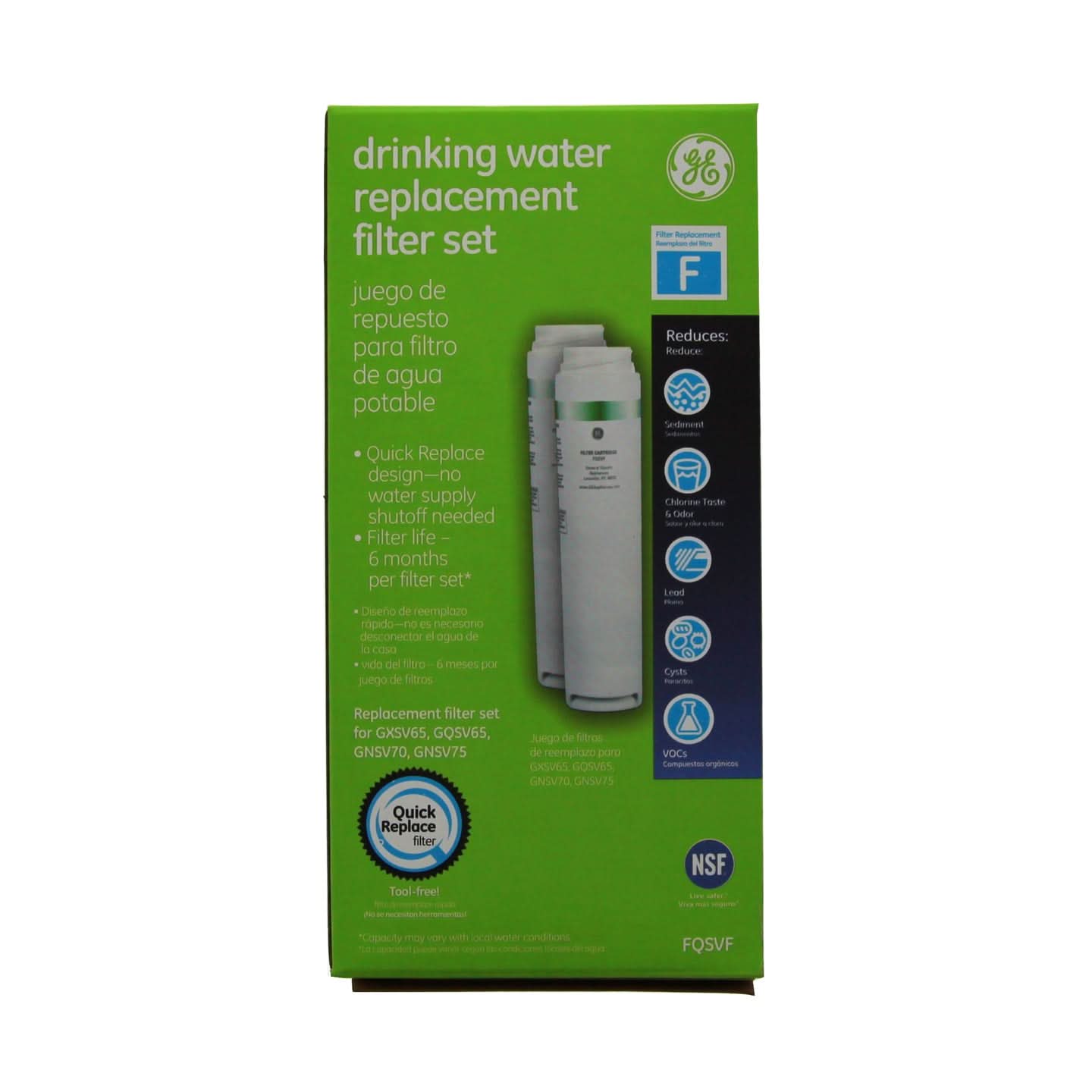 GE FQSVN Under Sink Water Filter Set (2 Filters)
