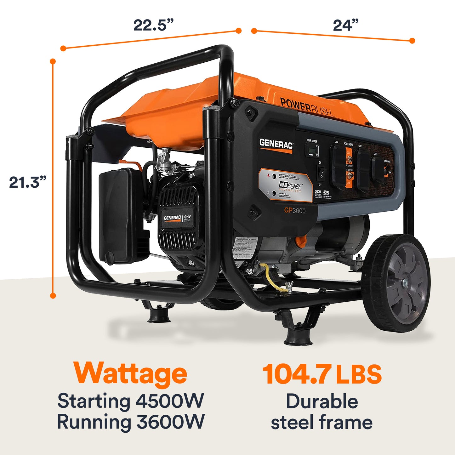 GP3600 3,600-watt Portable Generator With COSENSE® Technology