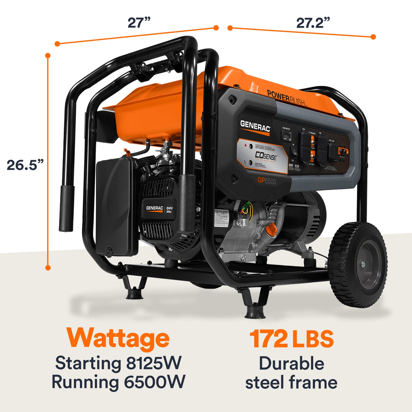 GP Series 6500 COSENSE® 49ST Portable Generator
