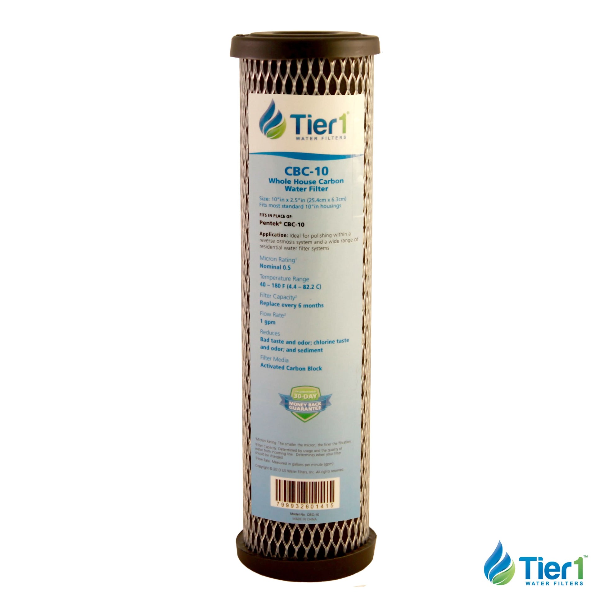 10 X 2.5 Carbon Block Replacement Filter by Tier1 (5 micron)