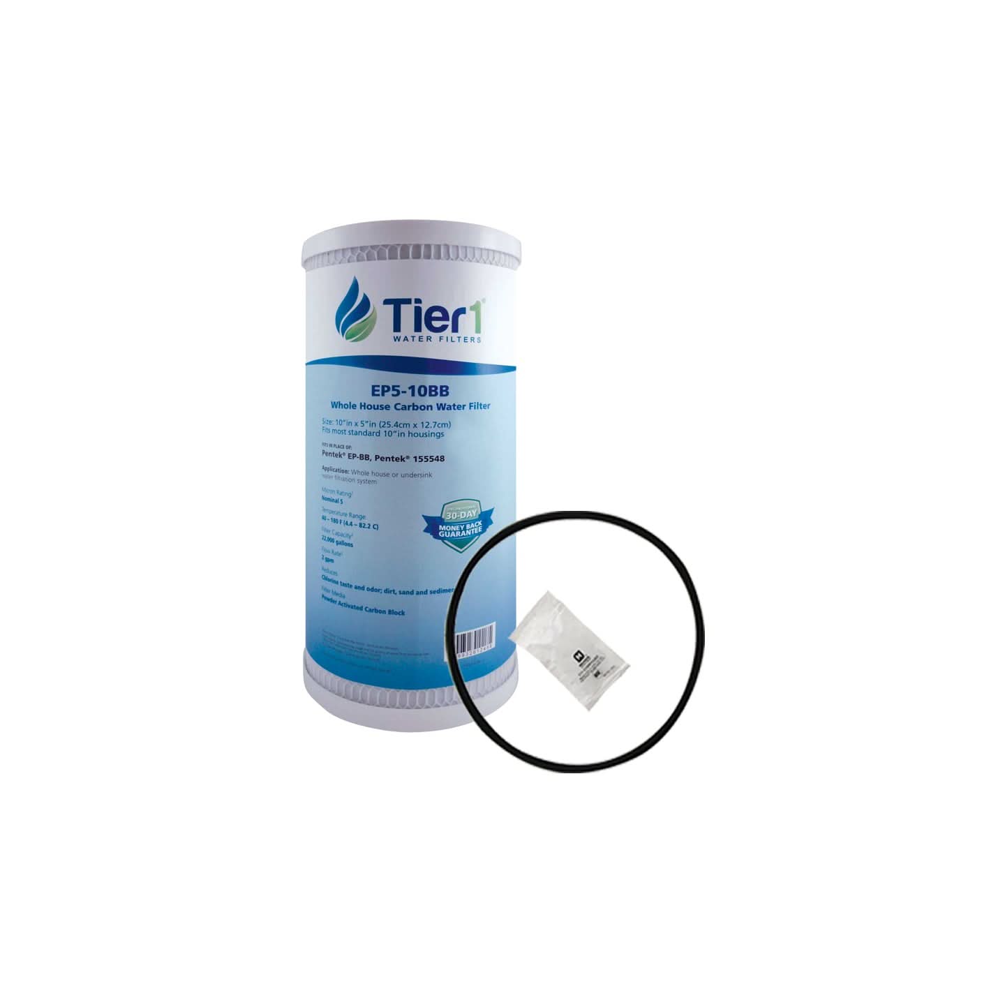 Tier1 Pentek EP-BB 155548-43 Carbon Filter Cartridge Comparable Replacement Kit with O-ring and Lubricant