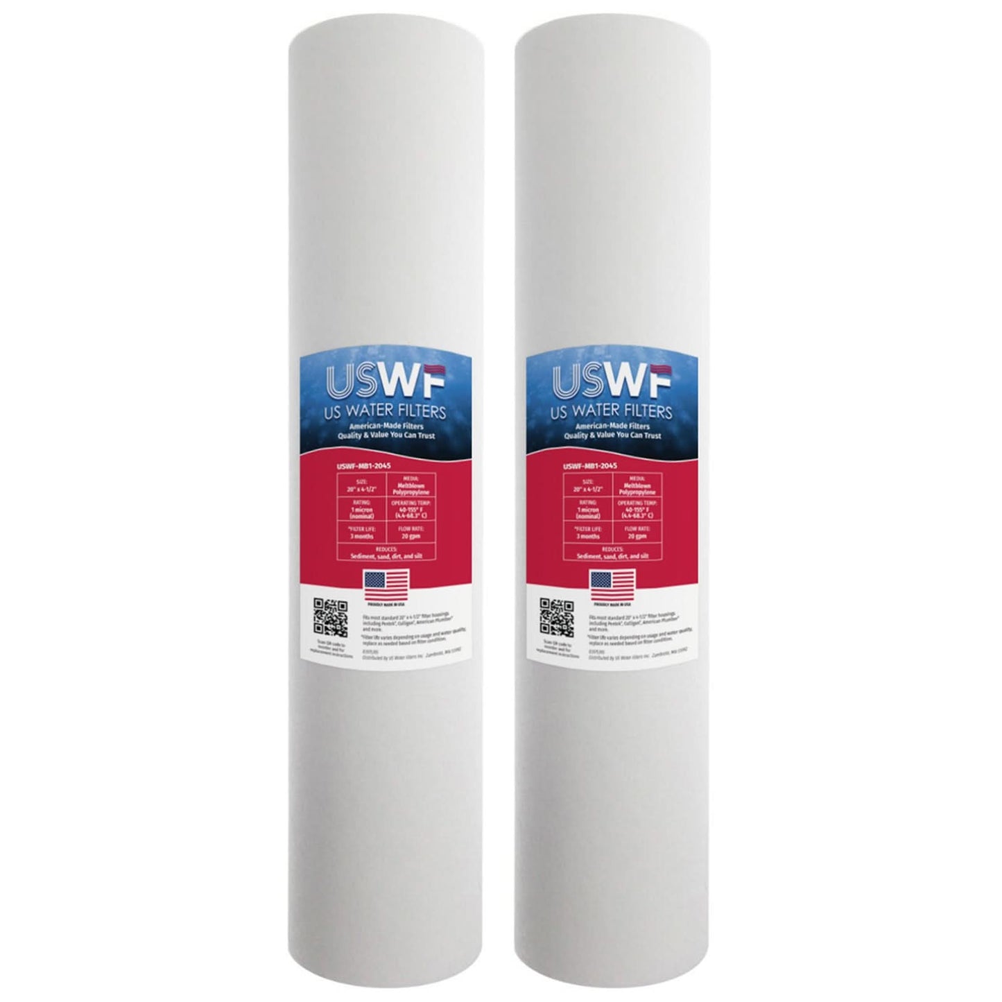 USWF 20" x 4.5" Melt Blown Sediment Filter, 1 Micron