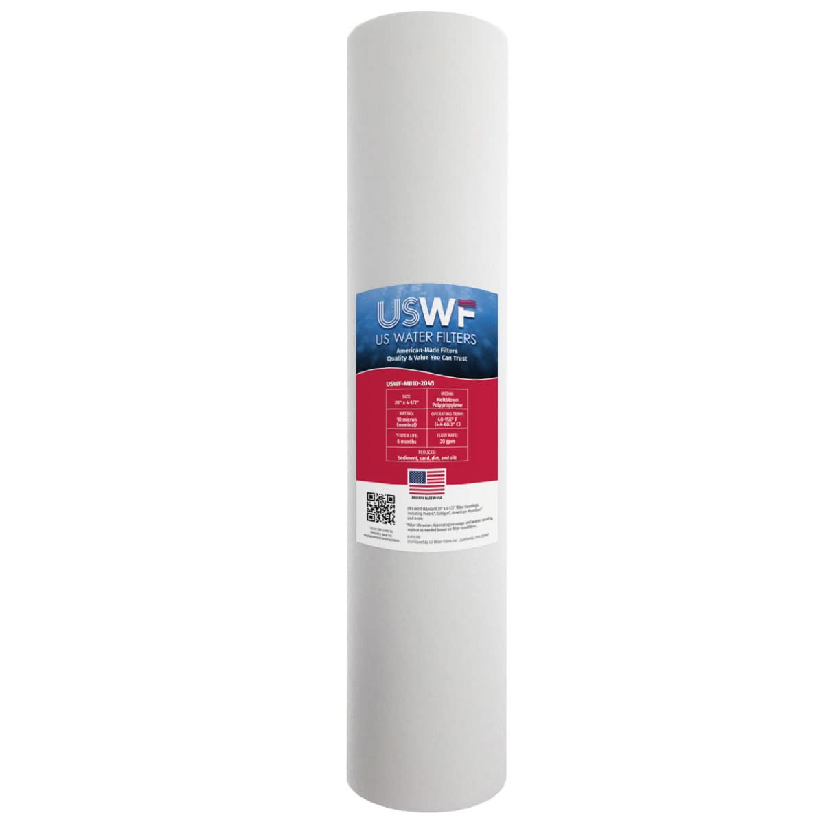 USWF 10 Micron Melt Blown Sediment Filter 20"x4.5"